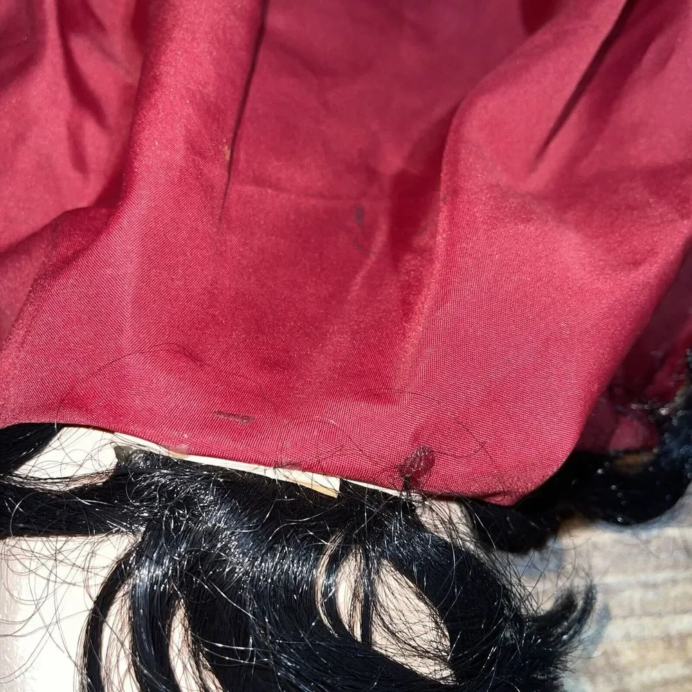 Vintage 1983 Be Something Studios Creepy Halloween Black Hair 100% Water Silk